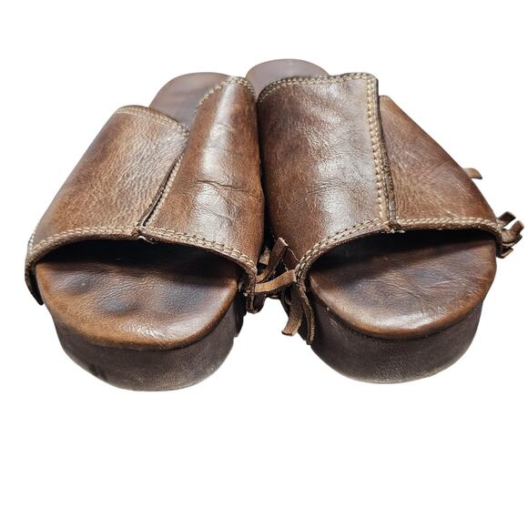 Bed Stu Fairlee Sandals Womens Brown Leather Platform Fringe Boho Western Comfy - Picture 4 of 6